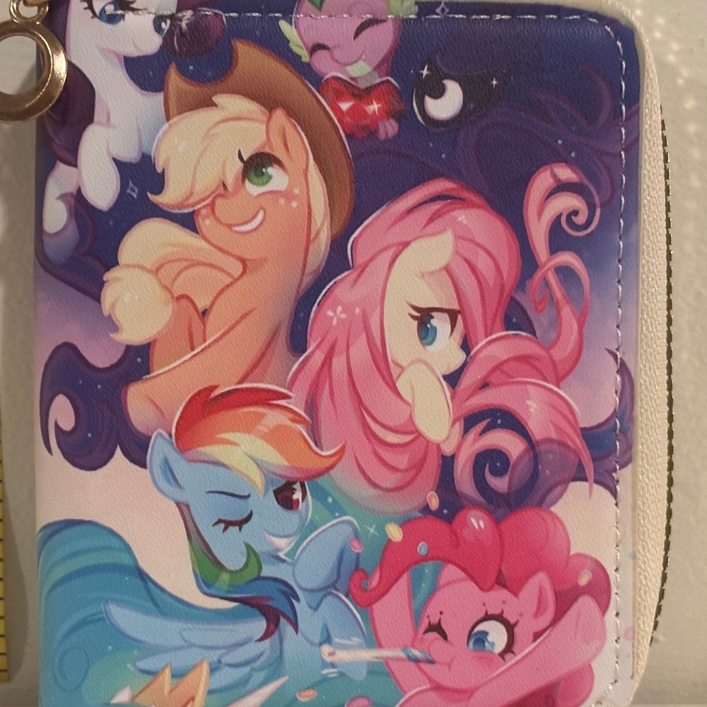 My Little Pony Zip Around Wallet Multicolor Character Print Good Preowned